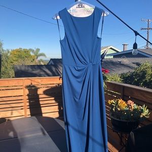 Deep Blue Gown with Flattering Twist